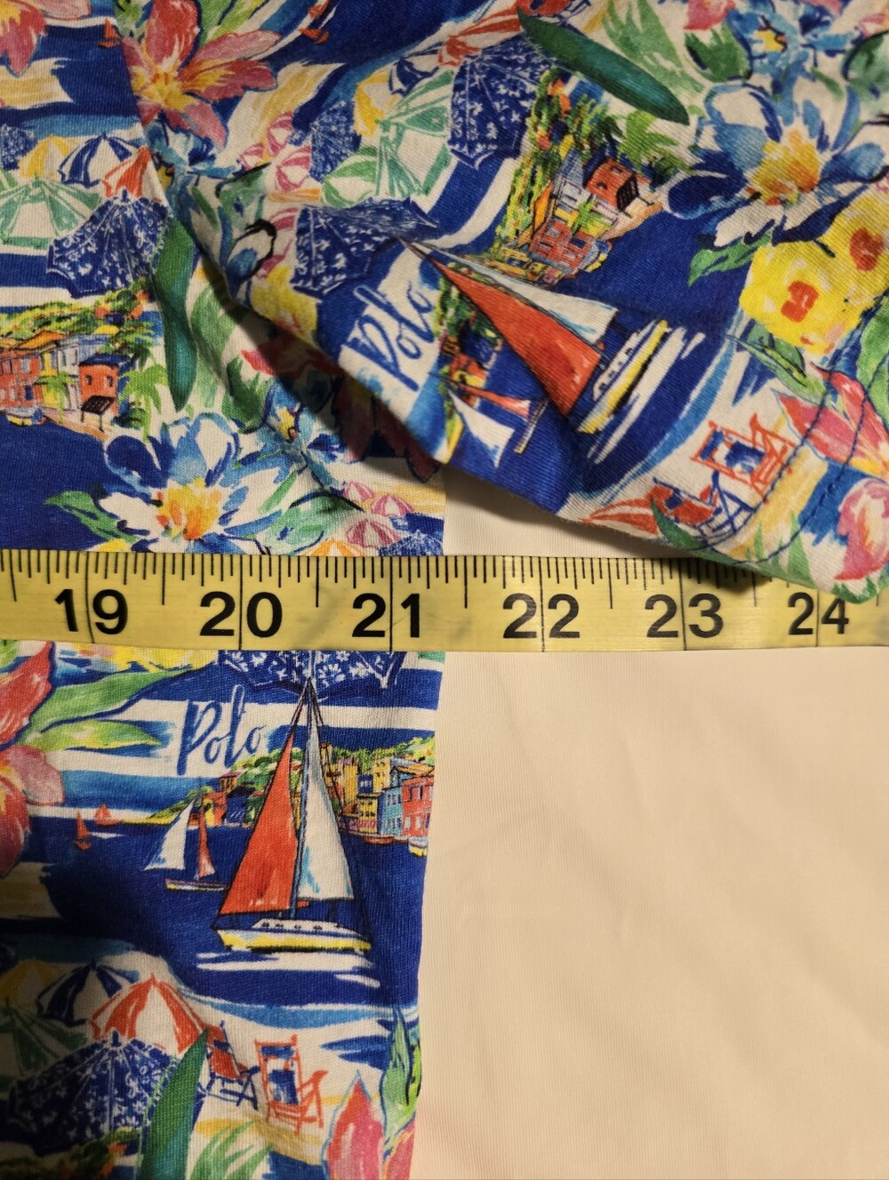 Polo Golf by Ralph Lauren Blue Multicolor Tropical Print Polo - Picture 7 of 9